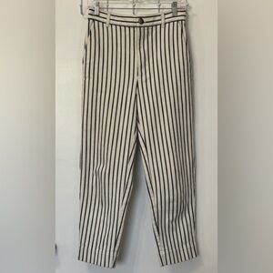 Madewell Tapered Pants in Stripe Navy & Cream Women's Pants 26